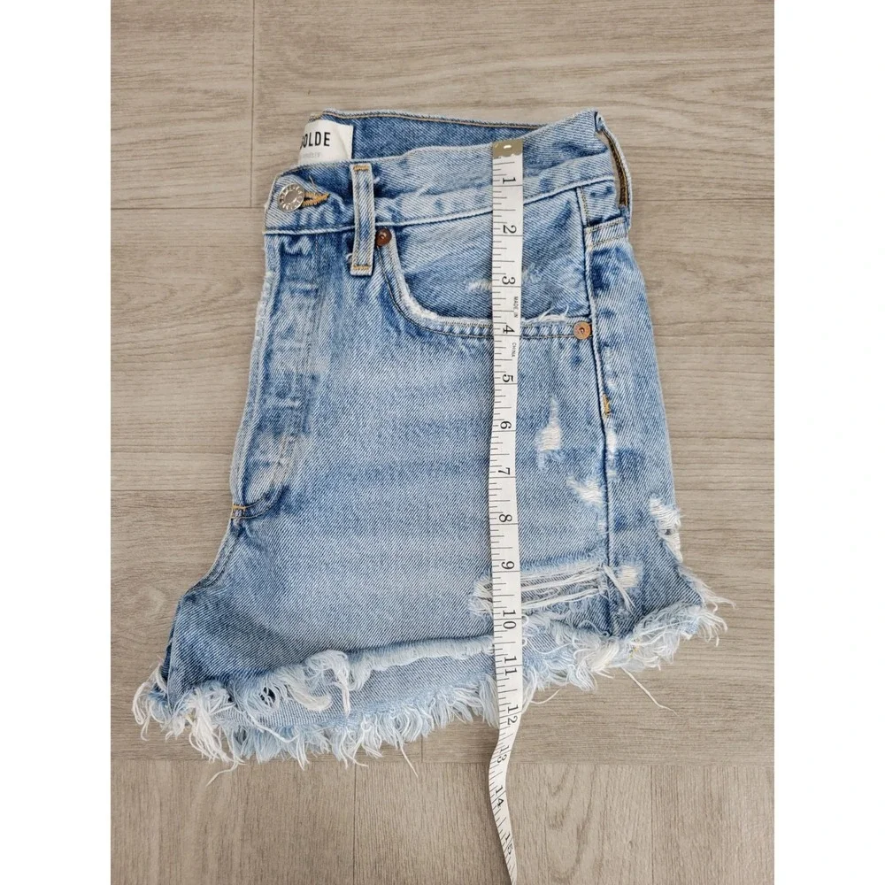 AGOLDE Parker Cutoff Denim Shorts 25‎ Blue Distressed Frayed Vintage Swapmeet